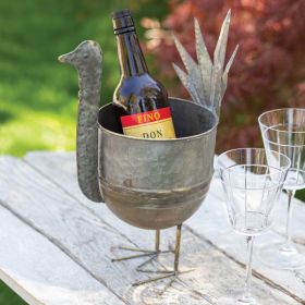 Galvanized Turkey Container Metal Bar Home Decor