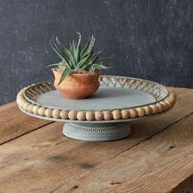Boho Wood Ball Cake Stand
