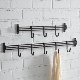 Set of Two Iron Wall Mounted Coat Racks Hooks