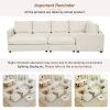 121.3" Sectional Couch Sofa Bed Modular Sofa with Two Movable Ottomans for Living Room Beige