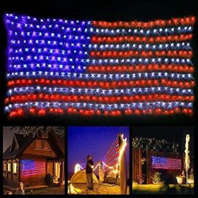 American Flag Lights Super Bright LEDs; Waterproof LED US Flags Light for 4th of July Decorations; Memorial Day; Independence Day; Garden; Yard