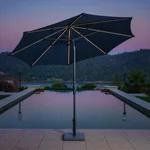 Sunvilla 10' Round Solar LED Market Umbrella