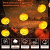 LED Pumpkin String Lights 11 FT Halloween Decoration Light Battery Operated with Timer Function for Halloween Thanksgiving Party Home Decoration