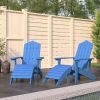 Patio Adirondack Chairs 2 pcs with Footstools HDPE Aqua Blue