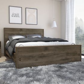 Galanto Full Size Platform Bed Base with Headboard Dark Brown