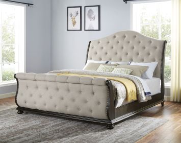 Rhapsody - King Sleigh Bed - Beige
