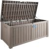VEVOR Deck Box, 120 Gallon, 56.3" x 26.6" x 23.8" Outdoor Storage Box, Waterproof PP Deckbox with Aluminum Alloy Padlock, for Patio Furniture