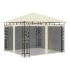 Gazebo with Mosquito Net 9.8'x9.8'x9' Cream 0.6 oz/ft²