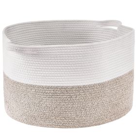 VEVOR Cotton Rope Storage Basket 87L Woven Blanket Basket 22 x 22 x 14 in