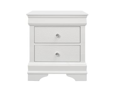 SHAKER CROCODILE METALLIC WHITE NIGHTSTAND