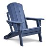 Patio Folding Adirondack Chair Weather Resistant, Outdoor HDPE Foldable Lawn Chair