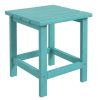 Patio Side Table, 15" Square Outdoor End Table, HDPE Plastic Tea Table for Adirondack Chair, Backyard or Lawn, Green