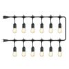 24-Foot Outdoor Commercial String Lights, 12 Shatterproof LED Bulbs, Indoor/Outdoor Use