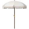6.2' Beach Umbrella for Travel, Vent, Ruffles, Carry Bag, Portable Outdoor Umbrella for Garden, Light Gray