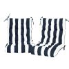2 Pcs Set High Back Patio Chair Cushions, Tufted Rocking Chair Cushions, Adirondack Cushions for Garden (Navy Blue/White Stripe)[Temu is banned