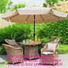10 ft Patio Umbrella Market Table Round Umbrella Outdoor Garden with Crank and Push Button Tilt for Garden Deck Backyard Pool Shade Outside