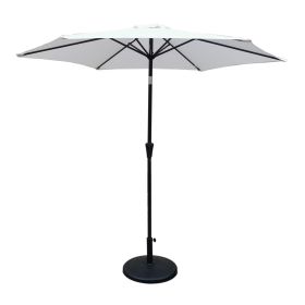 8.8 feet Outdoor Aluminum Patio Umbrella, Patio Umbrella, Market Umbrella with 42 pounds Round Resin Umbrella Base, Push Button Tilt and Crank lift
