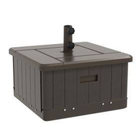 Outsunny 3-in-1 Outdoor Umbrella Base, Coffee End Table, Flower Box Planter with Drain Hole