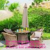 10 ft Patio Umbrella Market Table Round Umbrella Outdoor Garden with Crank and Push Button Tilt for Garden Deck Backyard Pool Shade Outside