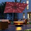 Outsunny 9' x 7' Solar Umbrella, LED Lighted Patio Umbrella for Table or Base with Tilt & Crank, Outdoor Umbrella for Garden, Deck, Backyard, Pool