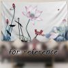 Chinese Painting Lotus Bedroom Tapestry TV Backdrop Tapestry Living Room Tapestry Decoration; 39x51 inch