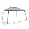 Outsunny 10' x 13' Patio Gazebo, Outdoor Gazebo Canopy Shelter with Netting, Vented Roof, Steel Frame for Garden, Lawn, Backyard, and Deck, Dark Gray