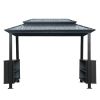 6x10FT Hardtop Grill Gazebo, Outdoor BBQ Gazebo with Double Galvanized Steel Roof