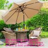 10 ft Patio Umbrella Market Table Round Umbrella Outdoor Garden with Crank and Push Button Tilt for Garden Deck Backyard Pool Shade Outside
