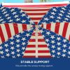5.7' Beach Umbrella for Travel with Tilt, Vent, Flounce, Portable Outdoor Umbrella, American National Flag Pattern