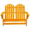2-Seater Patio Adirondack Chair Solid Wood Fir Orange