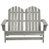 2-Seater Patio Adirondack Chair Solid Wood Fir Gray