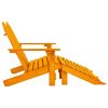 2-Seater Patio Adirondack Chair&Ottoman Fir Wood Orange