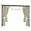 Gazebo with Curtains 9.8'x9.8' Cream Steel