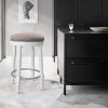Bar Stools Set of 2 White Color, 360 Degree Swivel, Accent Wooden Swivel Seat Counter Height Bar Stool, Grey Cushion Seat