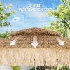 10 ft. Hula Thatched Tiki Patio Outdoor Umbrella with 8 Ribs, UPF30+, for Garden, Backyard, Deck, Pool, Natural