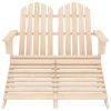 2-Seater Patio Adirondack Chair & Ottoman Fir Wood