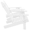 Patio Adirondack Chairs with Tea Table Solid Wood Fir White