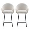26.5'' Modern - Style counter height bar stools, with comfortable upholstery,durable metal legs ensure stability
