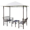 Garden Pavilion with Table and Benches 8.2'x4.9'x7.9'