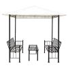 Garden Pavilion with Table and Benches 8.2'x4.9'x7.9'