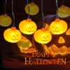 LED Pumpkin String Lights 11 FT Halloween Decoration Light Battery Operated with Timer Function for Halloween Thanksgiving Party Home Decoration