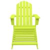 Patio Adirondack Chair with Ottoman Solid Fir Wood Green