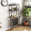 Tall Wine Holder Stand With Wine Glass Holder