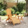 Garden Adirondack Chair With Footrest Teak Solid teak wood Standard