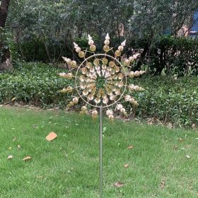 Courtyard Garden Lawn Outdoor Decoration, Unique Wind Collector Magic Kinetic Energy Metal Windmill Spinner Solar Wind Catcher (Model: CX102)