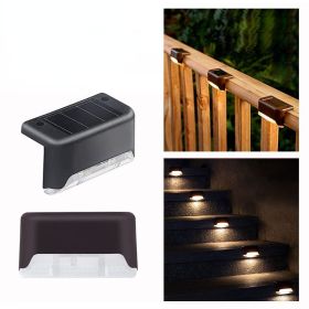 Solar Wall Light Garden Outdoor; 4 Pc, Waterproof Stair Lights With Light Control; For Garden Yard Porch (Quantity: 4pcs, Color: Black Shell [warm Light])