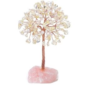 Natural Crystal Tree Crystal Hair Ore Fluorite Base Rich Tree Chakra Amethyst Powder Crystal Ornaments (Color: Yellow)