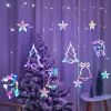 Led Christmas Elk Curtain Light Ice Strip Light Holiday Lights Red Bedroom Room Window Decorative Light String