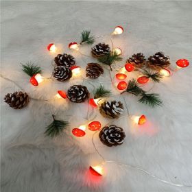 Christmas Decorative Light Led Pine Cone Light String; Small Mulberry Fruit Pull Flag Christmas Pine Cone Light; Pine Needle Bell Copper Wire Light (Style: 3M20Lmushroom)