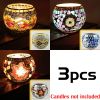Mosaic Glass Candlestick Color Snowflake Mosaic Candle Holder Romantic Candlelight Table Centerpieces Party Dinner Wedding Decor